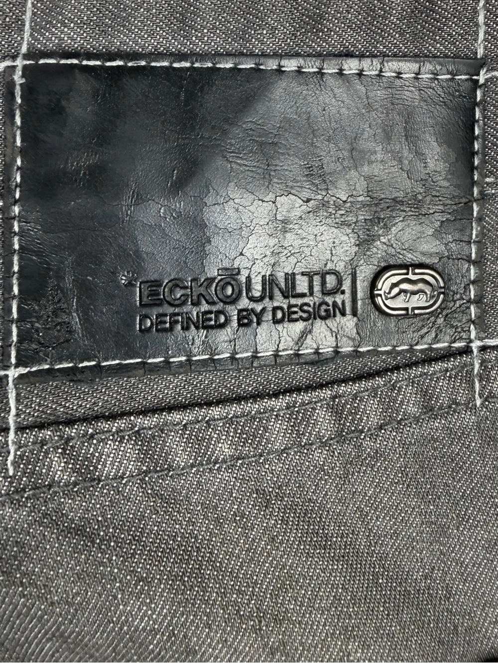 ECKO UNLTD Baggy Fit Jeans Mens W32 Gray Denim Y2K Skater Streetwear